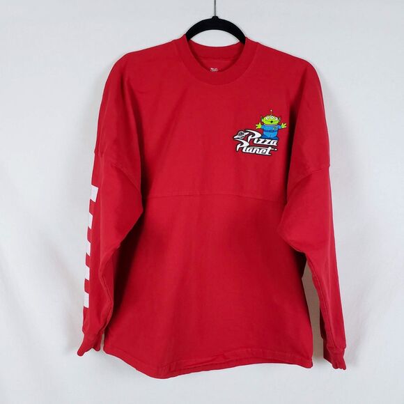 Disney Toy Story Pizza Planet Spirit Jersey Adult Small Red Long Sleeve - Picture 1 of 11